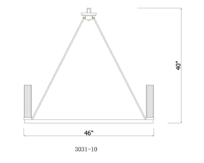 Beau 10 Light Chandelier Rubbed Brass