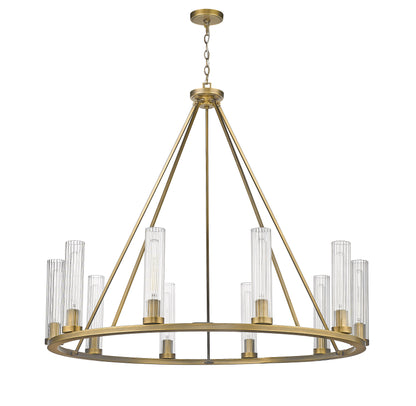 Beau 10 Light Chandelier Rubbed Brass
