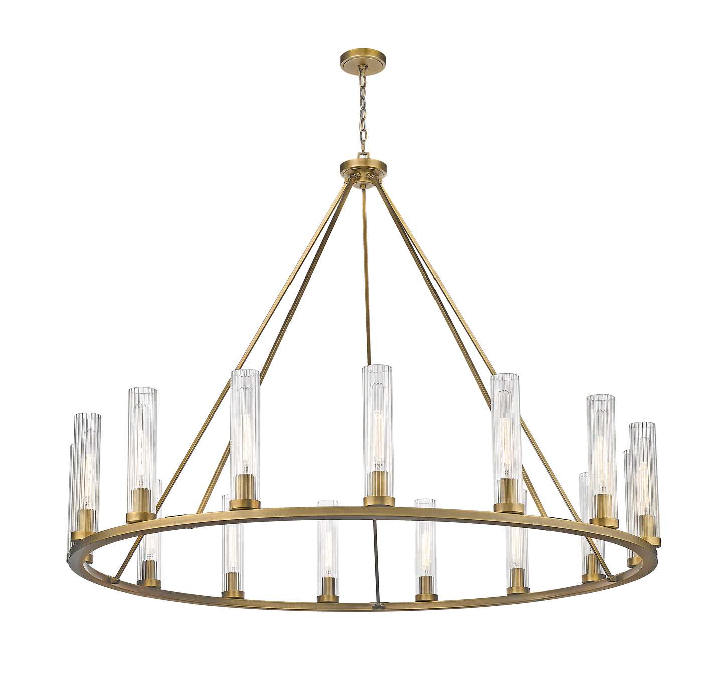 Beau 15 Light Chandelier Rubbed Brass