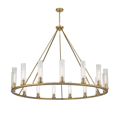 Beau 15 Light Chandelier Rubbed Brass