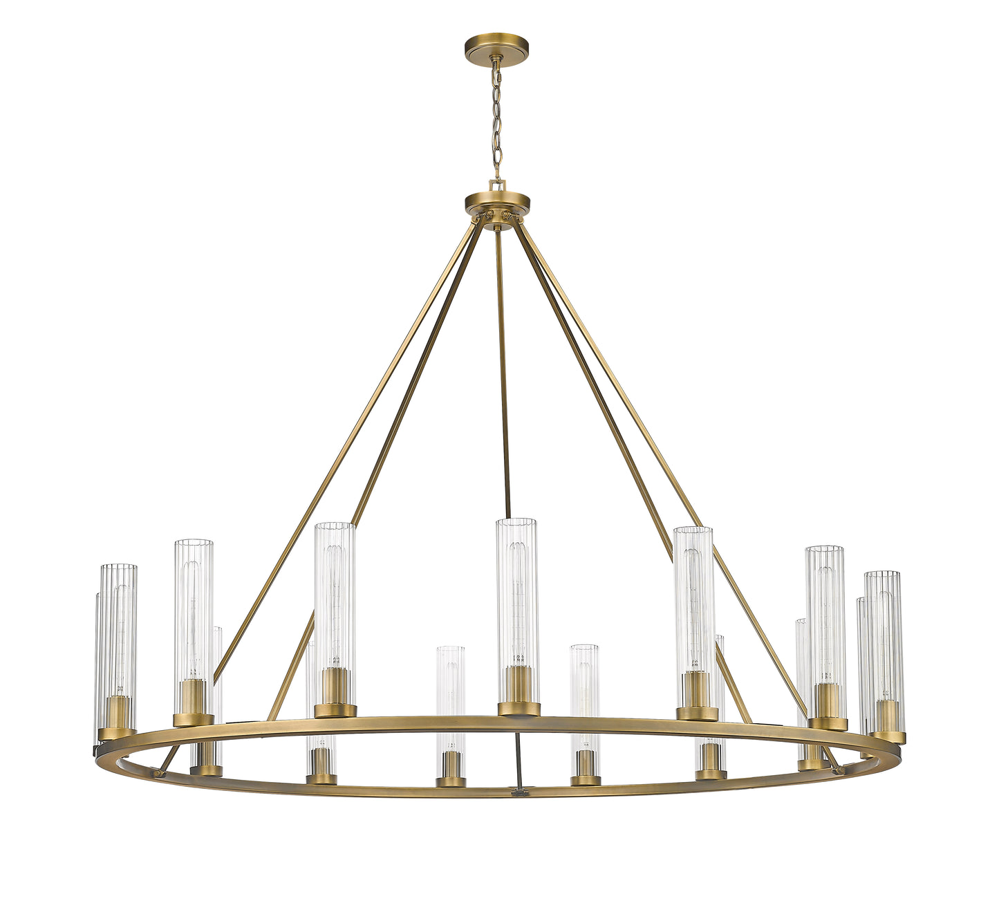 Beau 15 Light Chandelier Rubbed Brass