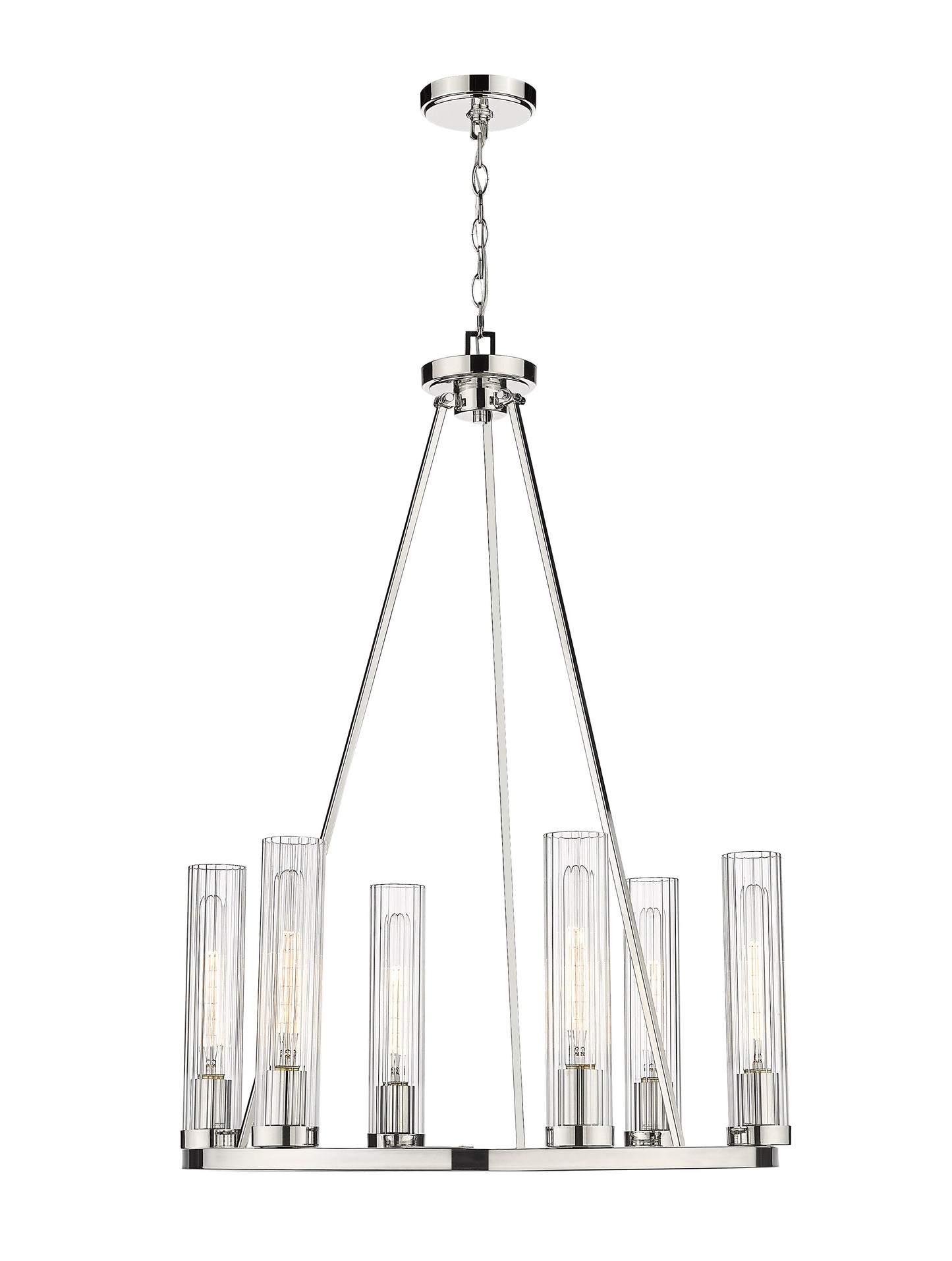 Beau 6 Light Chandelier Polished Nickel