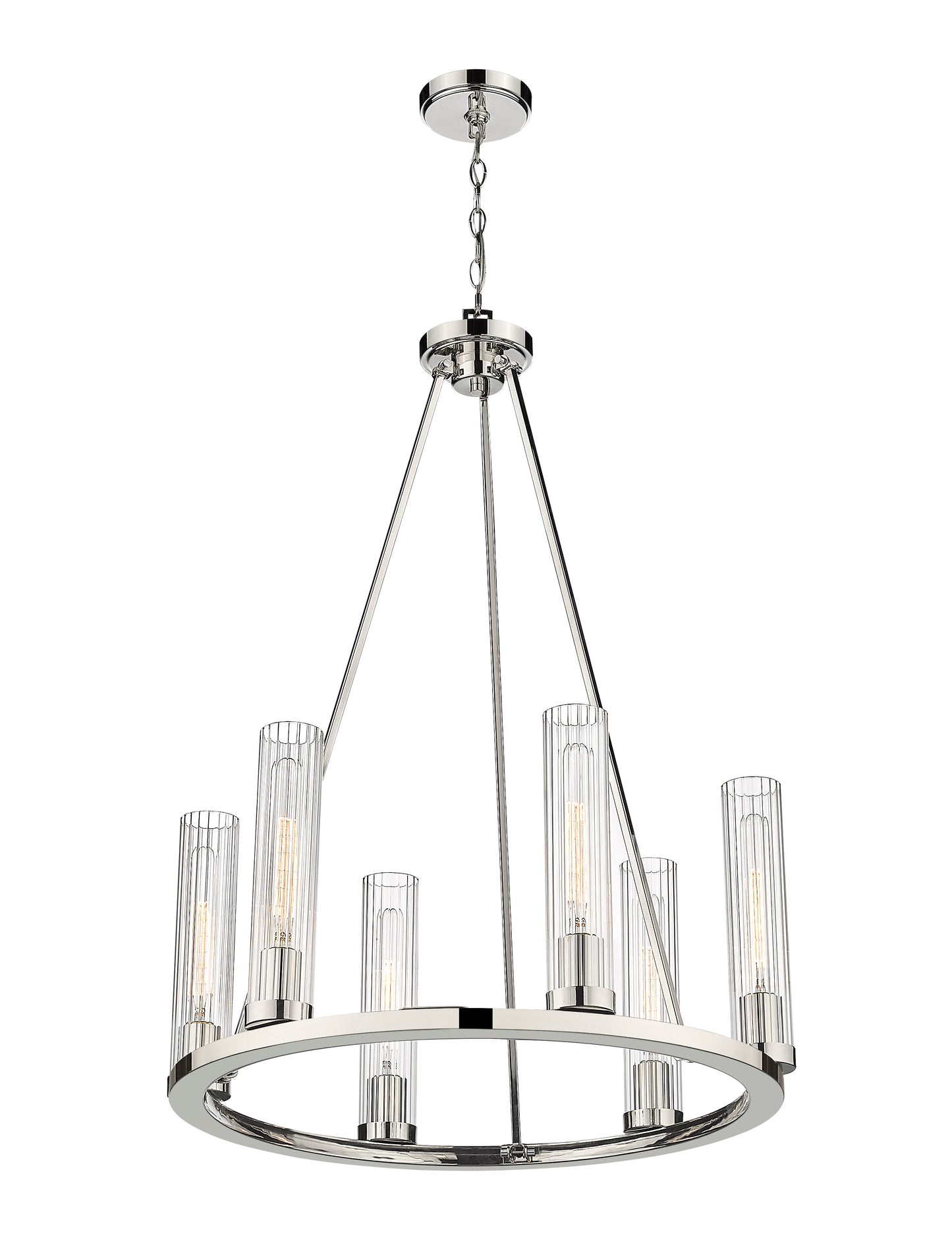 Beau 6 Light Chandelier Polished Nickel