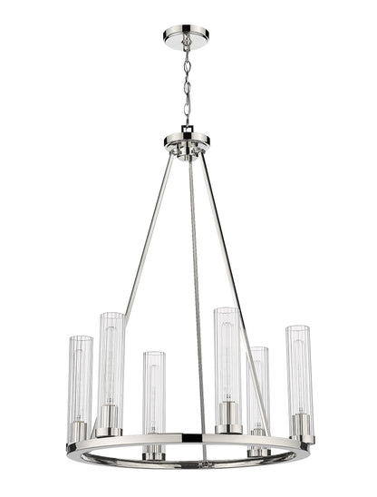 Beau 6 Light Chandelier Polished Nickel
