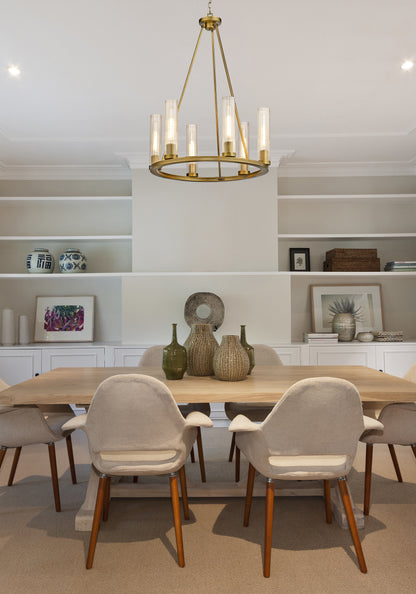 Beau 6 Light Chandelier Rubbed Brass