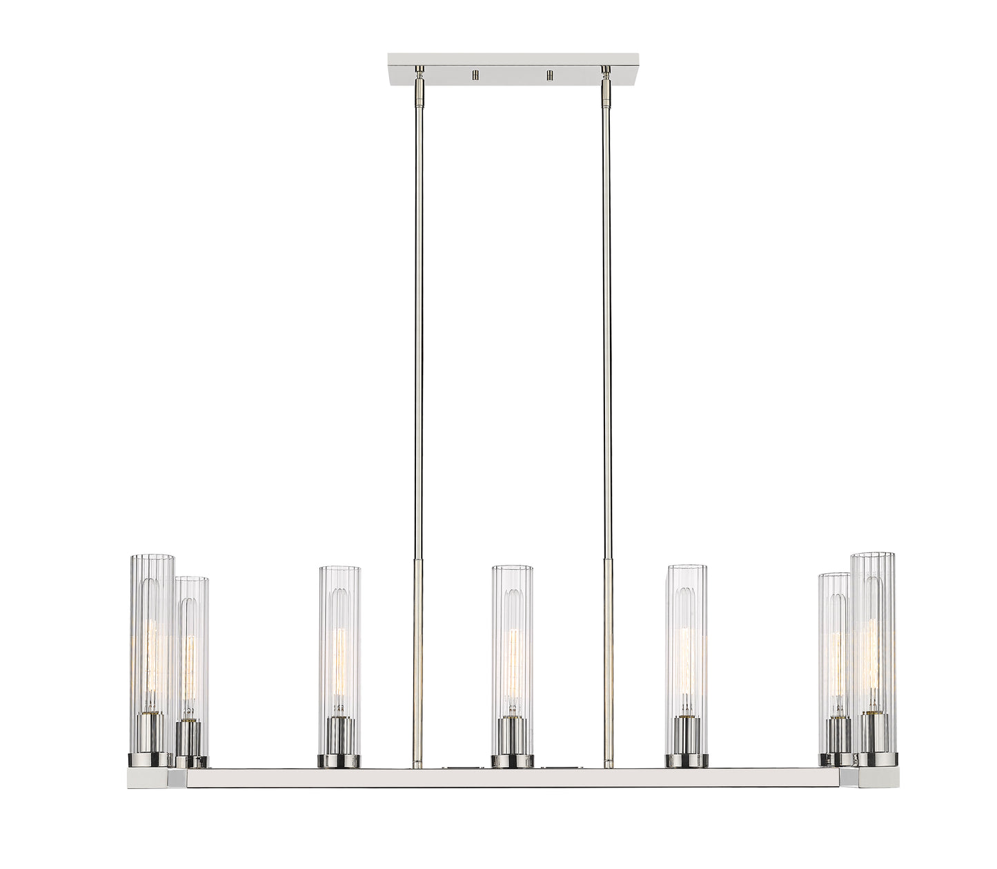 Beau 7 Light Linear Chandelier Polished Nickel