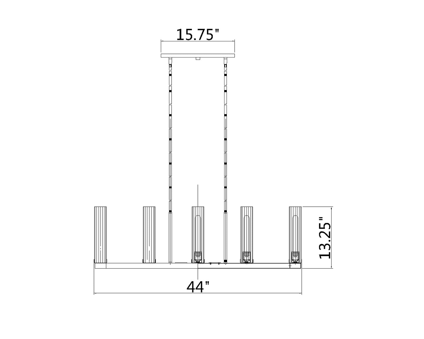 Beau 7 Light Linear Chandelier Polished Nickel