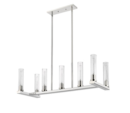 Beau 7 Light Linear Chandelier Polished Nickel