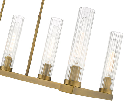 Beau 7 Light Linear Chandelier Rubbed Brass