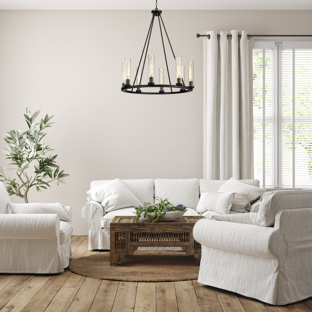Beau 8 Light Chandelier Bronze