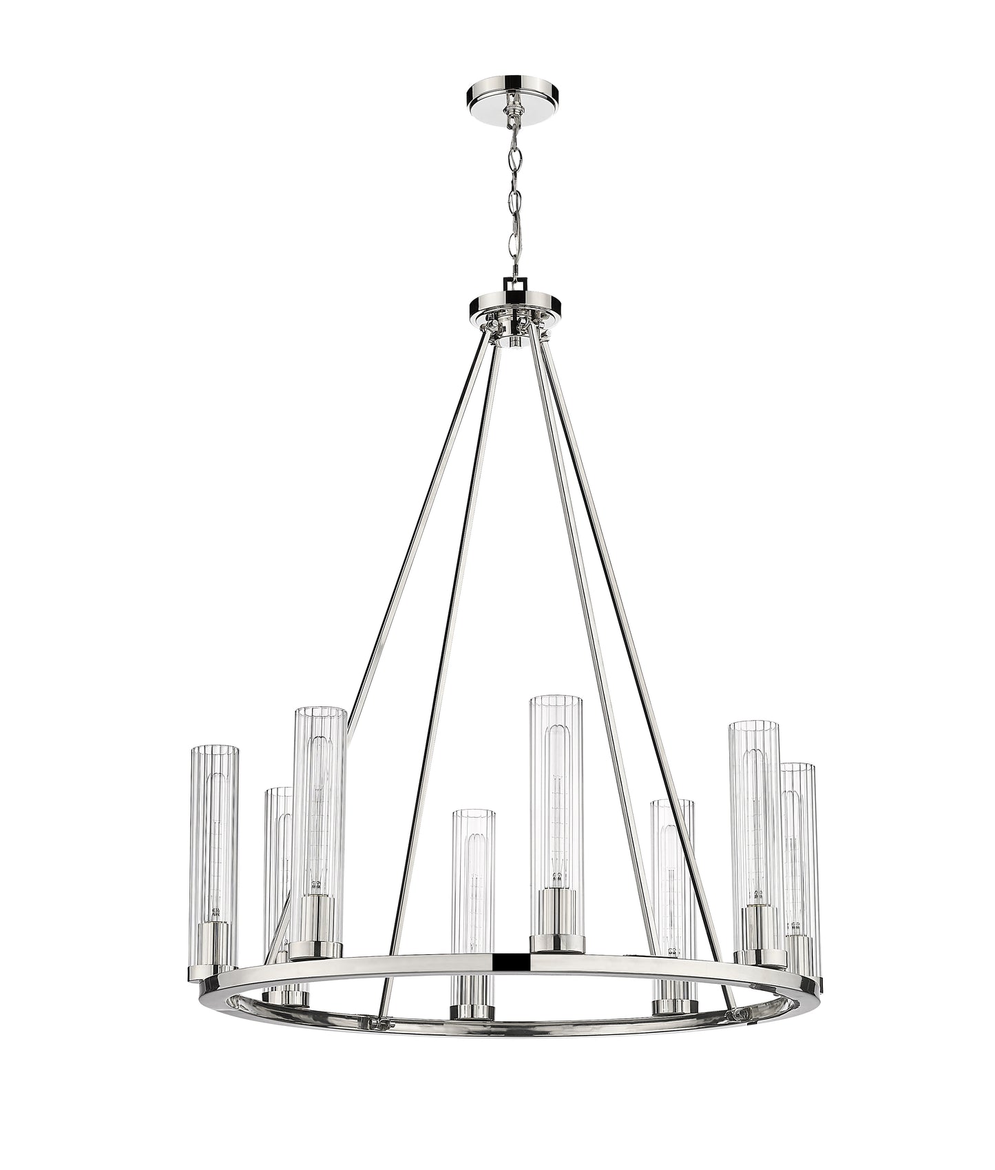 Beau 8 Light Chandelier Polished Nickel