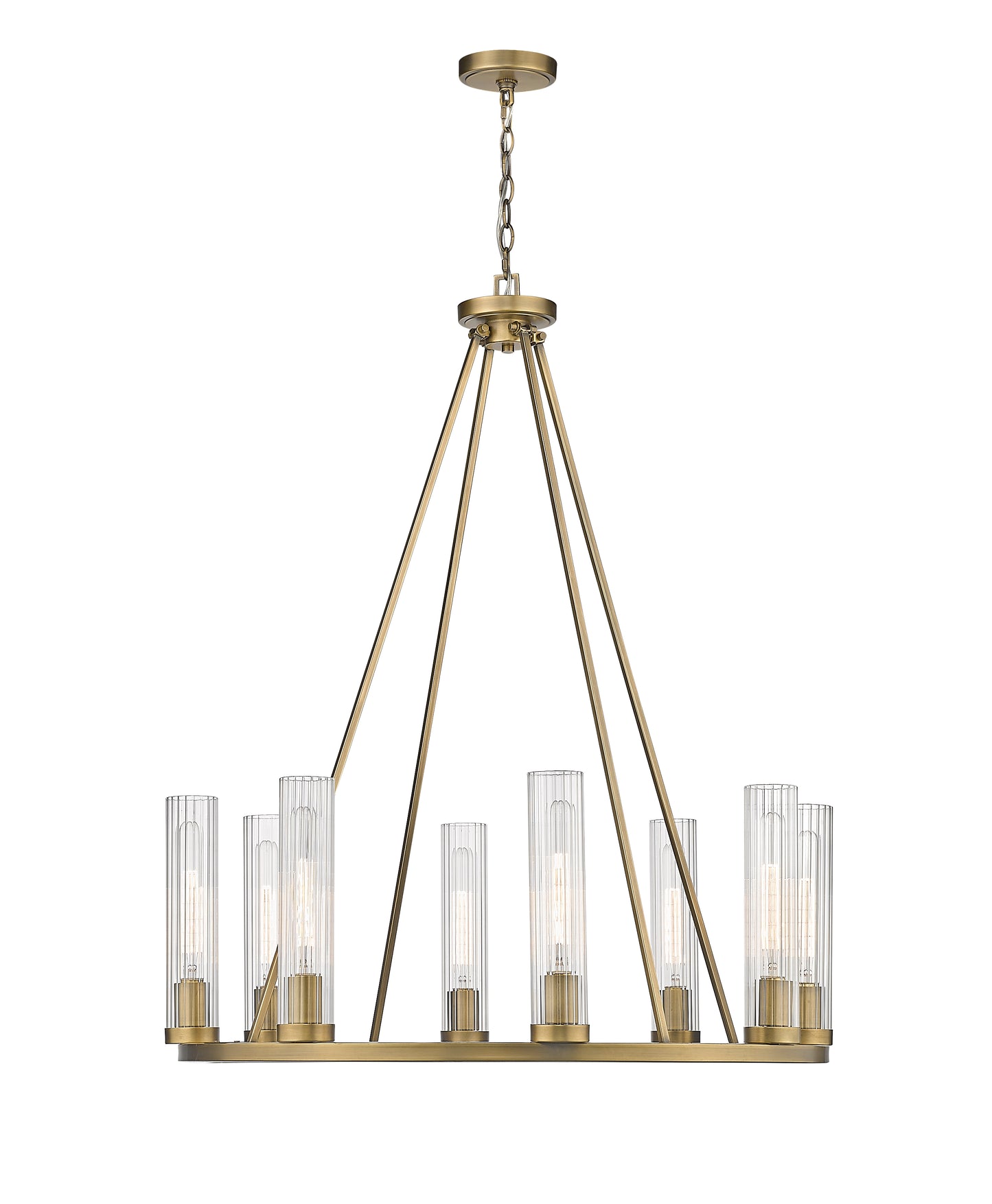 Beau 8 Light Chandelier Rubbed Brass