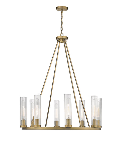 Beau 8 Light Chandelier Rubbed Brass