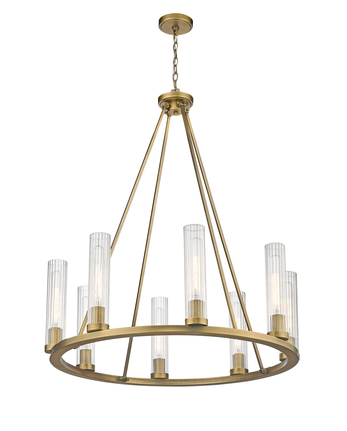 Beau 8 Light Chandelier Rubbed Brass