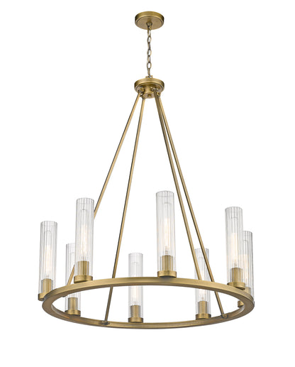 Beau 8 Light Chandelier Rubbed Brass