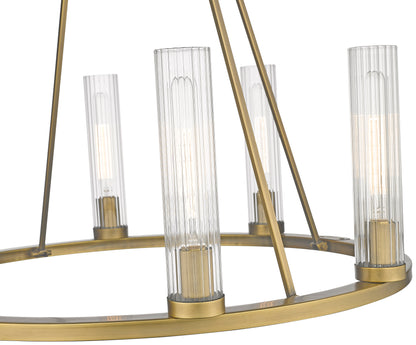 Beau 8 Light Chandelier Rubbed Brass