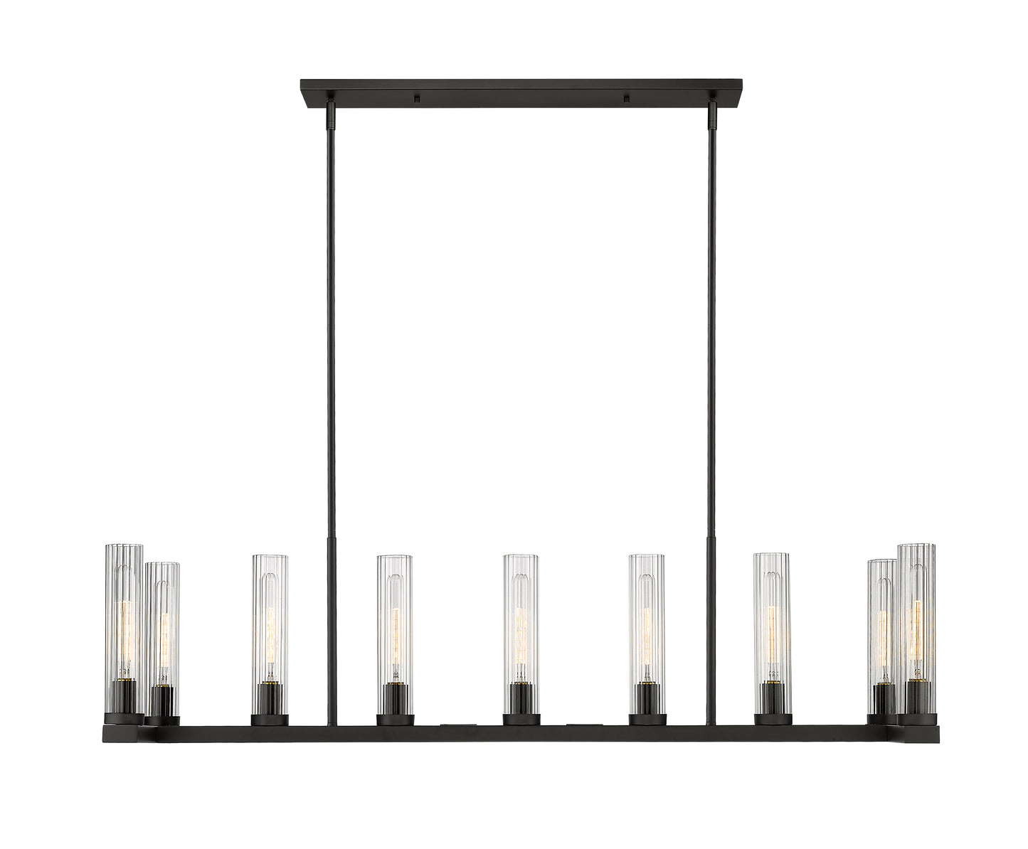 Beau 9 Light Linear Chandelier Bronze