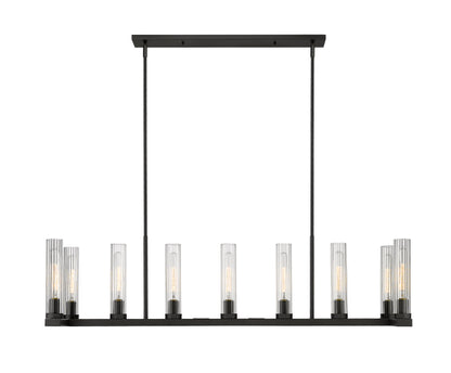 Beau 9 Light Linear Chandelier Bronze