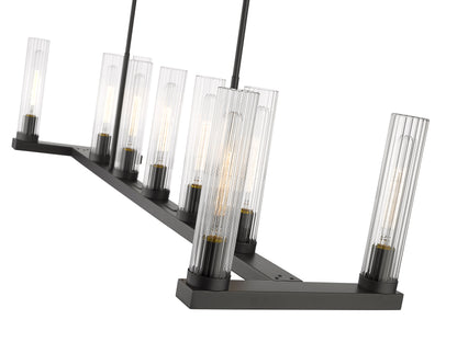 Beau 9 Light Linear Chandelier Bronze