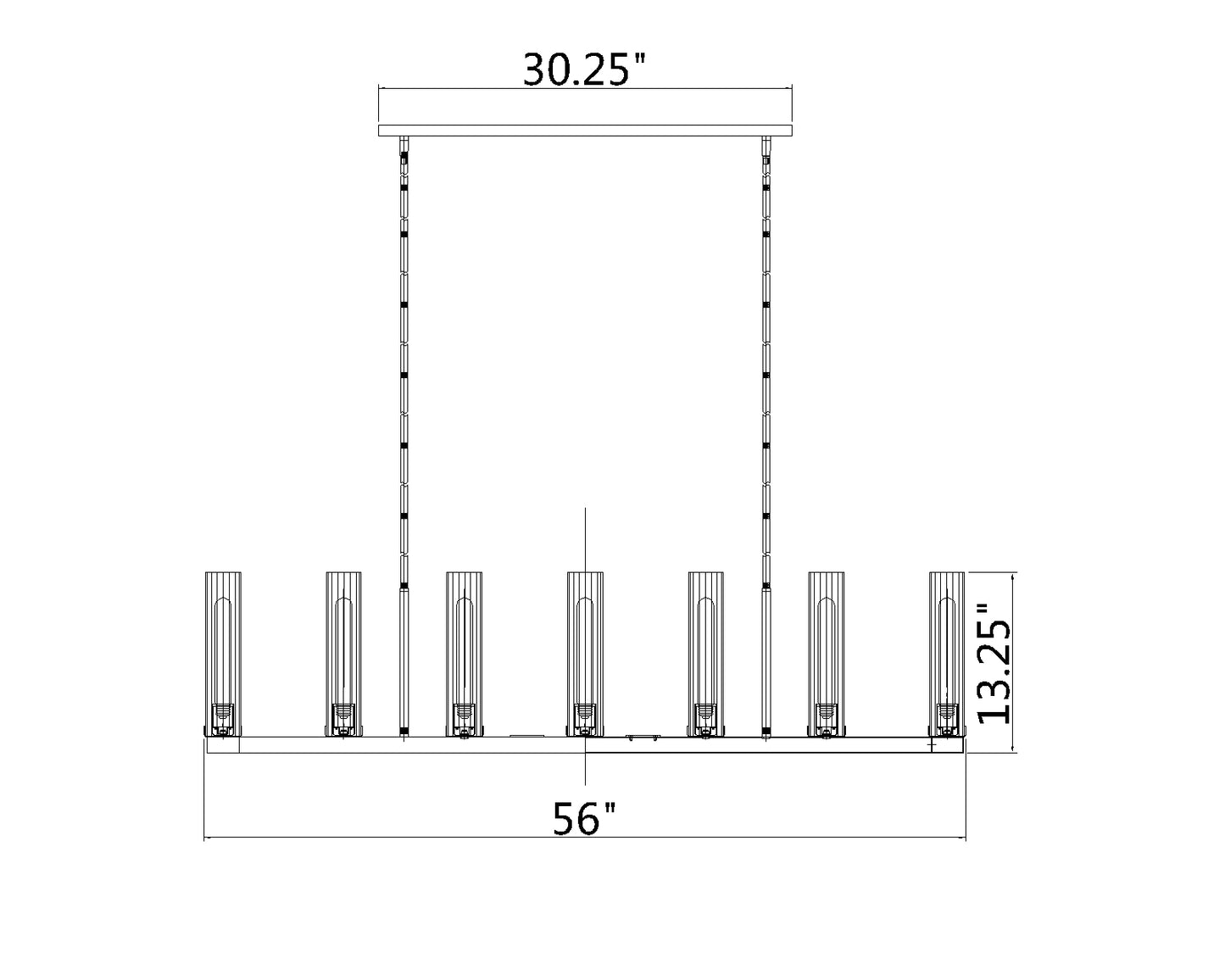 Beau 9 Light Linear Chandelier Bronze