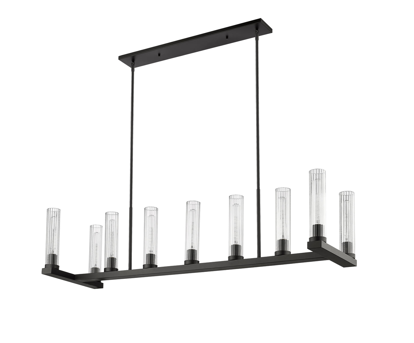 Beau 9 Light Linear Chandelier Bronze