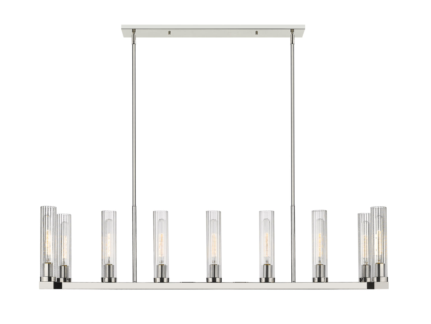 Beau 9 Light Linear Chandelier Polished Nickel