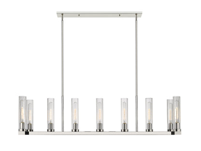 Beau 9 Light Linear Chandelier Polished Nickel