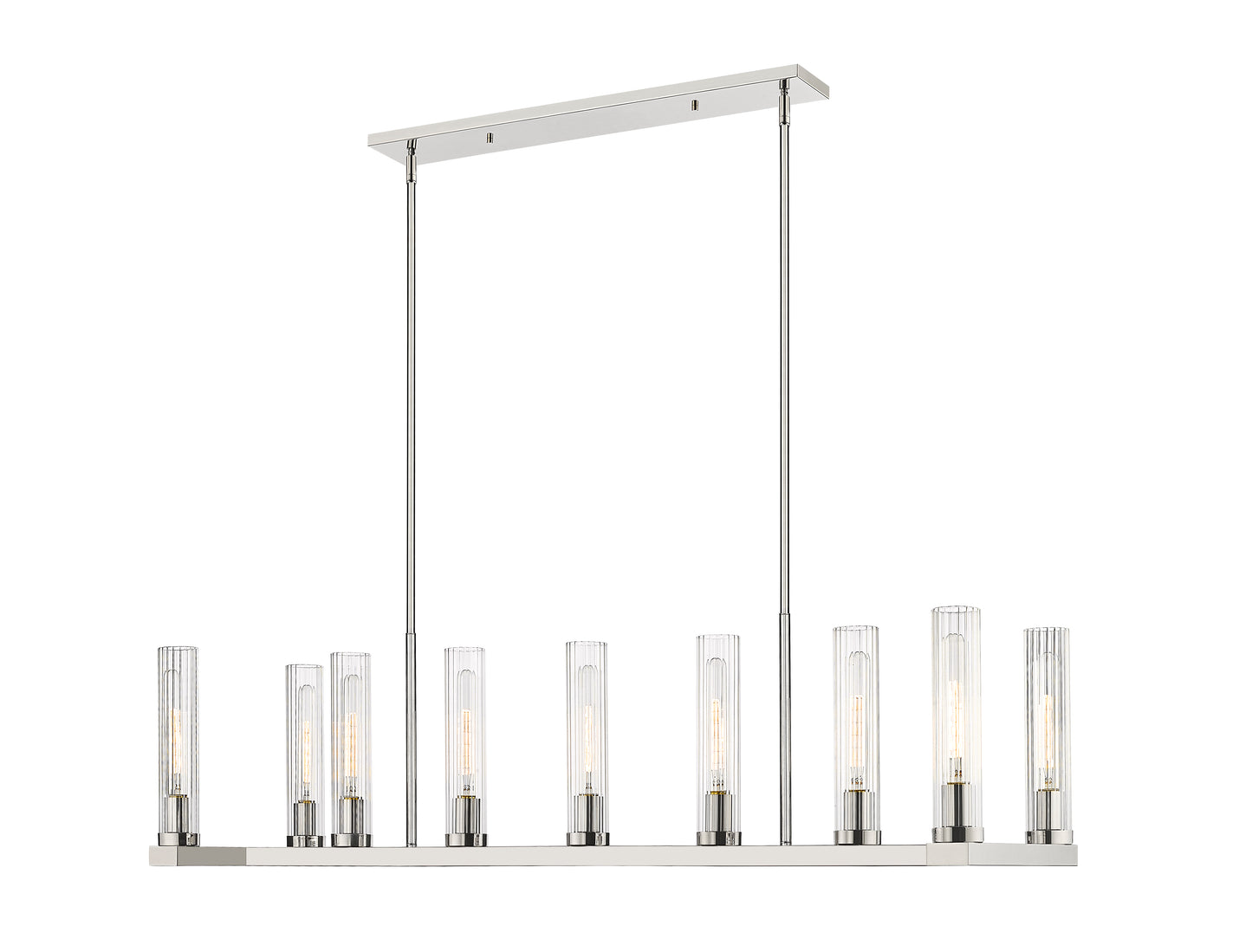 Beau 9 Light Linear Chandelier Polished Nickel