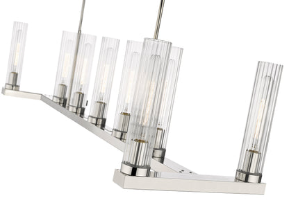 Beau 9 Light Linear Chandelier Polished Nickel