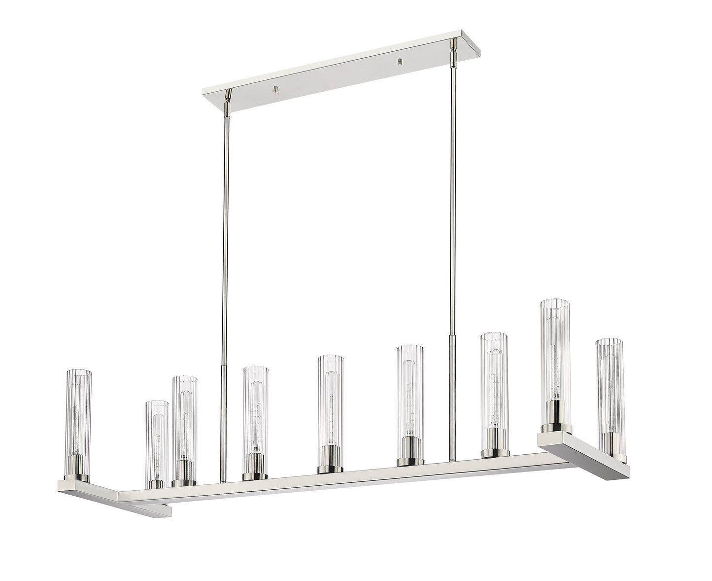 Beau 9 Light Linear Chandelier Polished Nickel