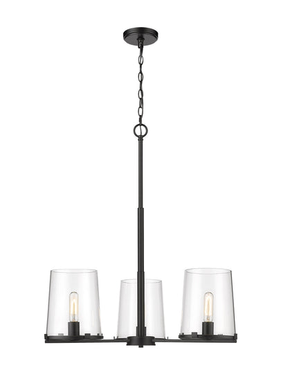 Callista 3 Light Chandelier Matte Black
