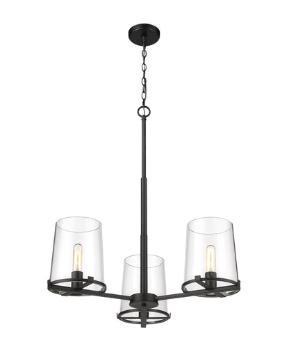Callista 3 Light Chandelier Matte Black