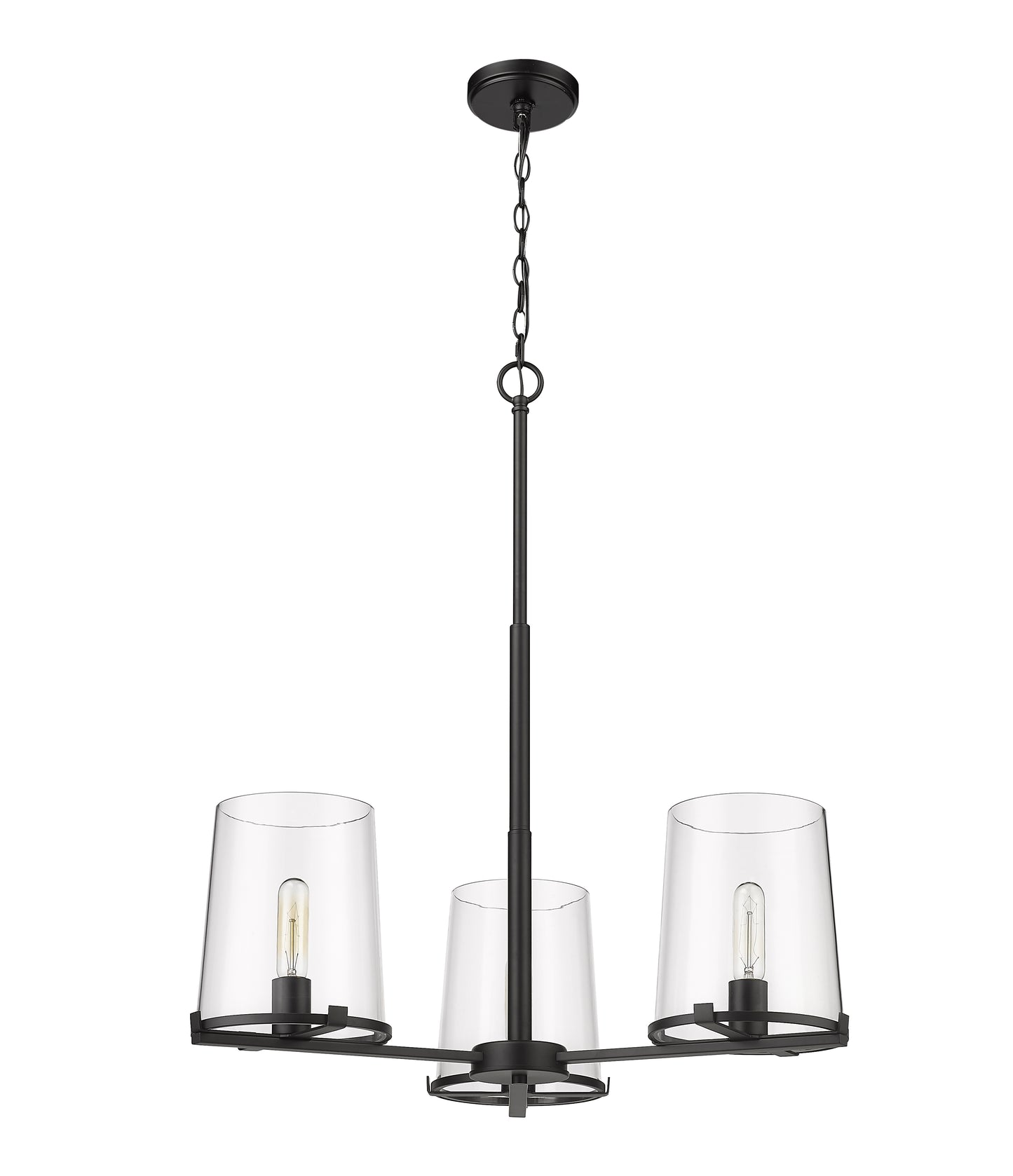 Callista 3 Light Chandelier Matte Black