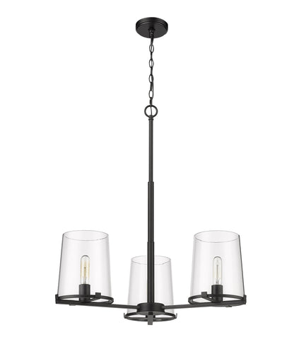 Callista 3 Light Chandelier Matte Black