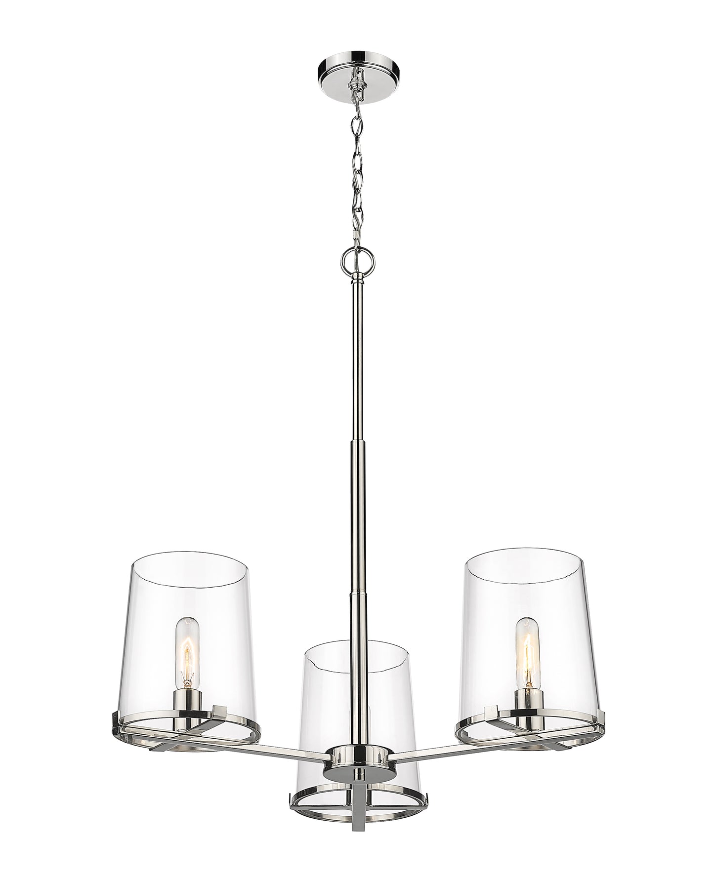 Callista 3 Light Chandelier Polished Nickel