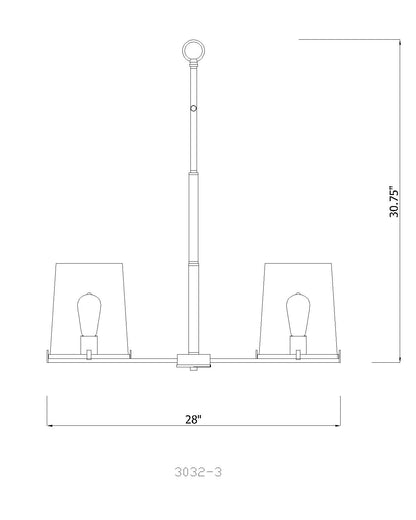 Callista 3 Light Chandelier Polished Nickel