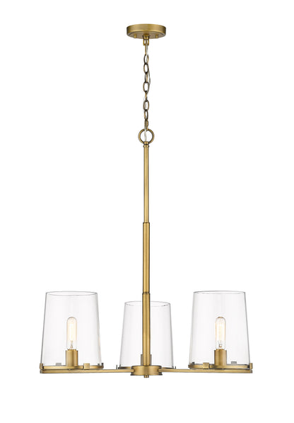 Callista 3 Light Chandelier Rubbed Brass