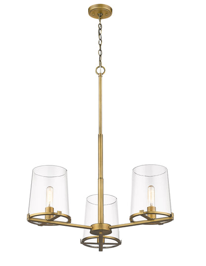 Callista 3 Light Chandelier Rubbed Brass