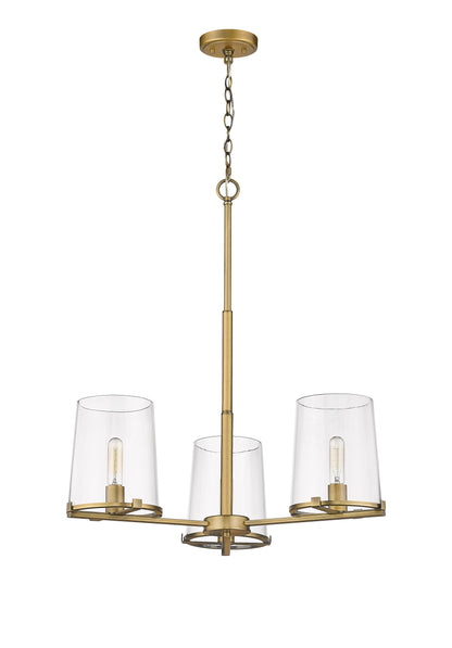 Callista 3 Light Chandelier Rubbed Brass