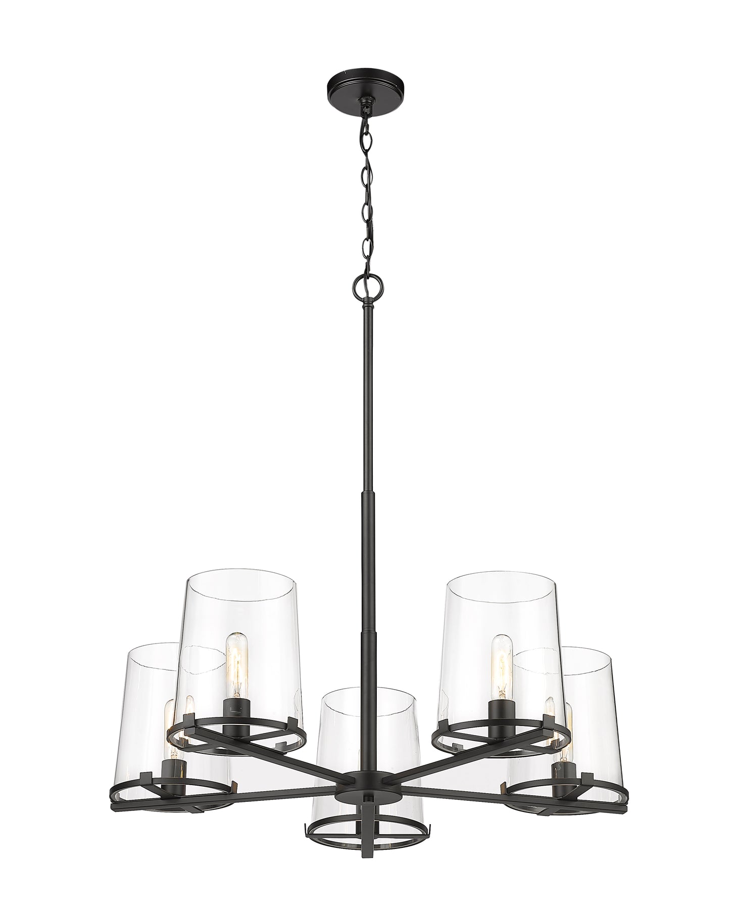 Callista 5 Light Chandelier Matte Black
