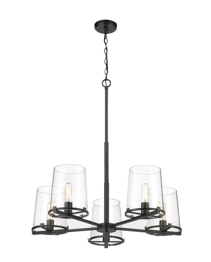 Callista 5 Light Chandelier Matte Black