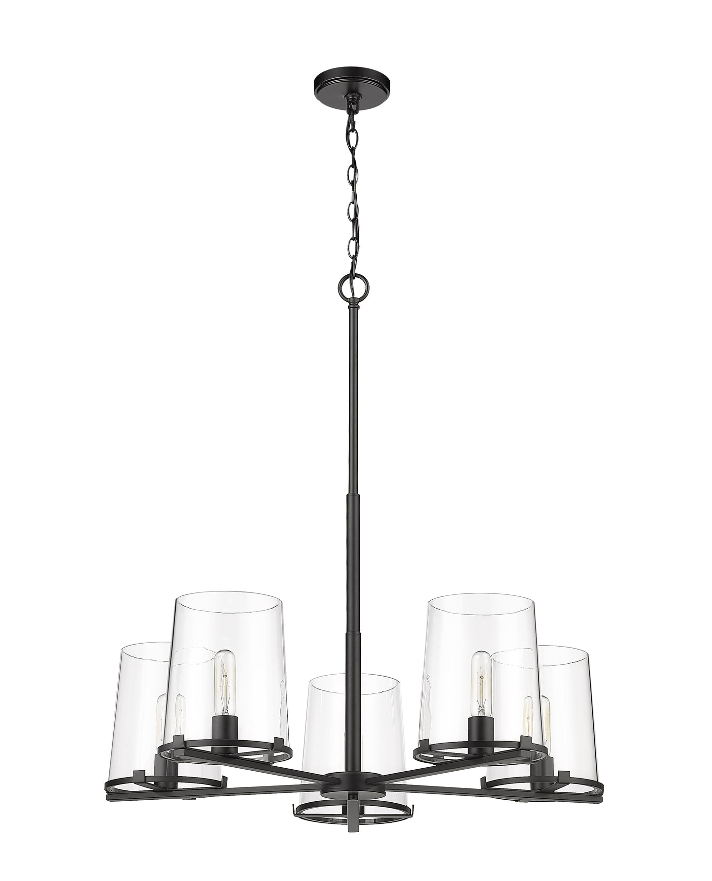 Callista 5 Light Chandelier Matte Black
