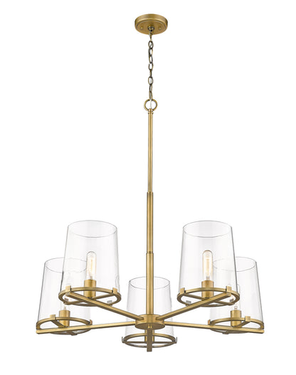 Callista 5 Light Chandelier Rubbed Brass