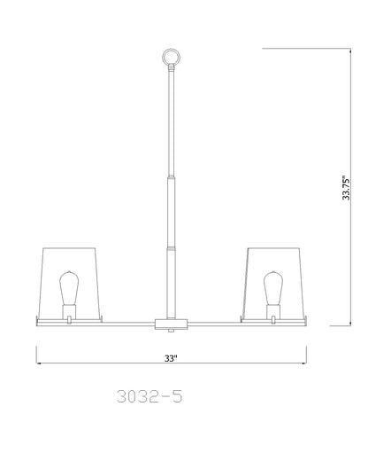 Callista 5 Light Chandelier Rubbed Brass