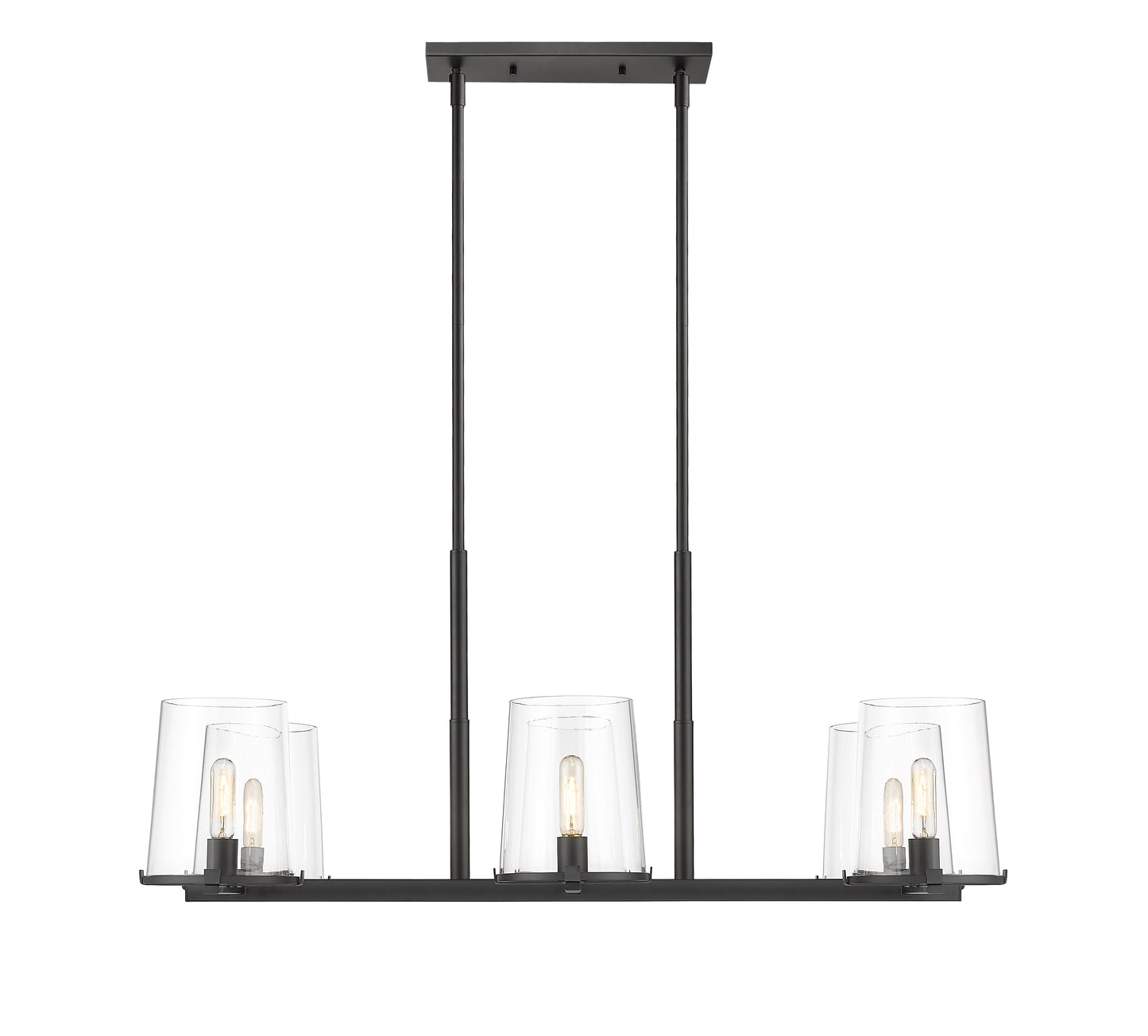 Callista 6 Light Linear Chandelier Matte Black