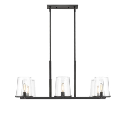 Callista 6 Light Linear Chandelier Matte Black