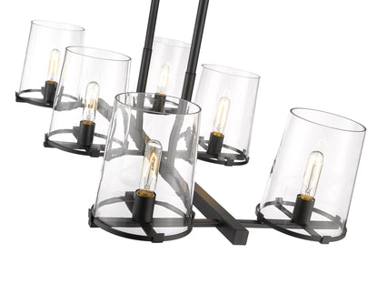 Callista 6 Light Linear Chandelier Matte Black
