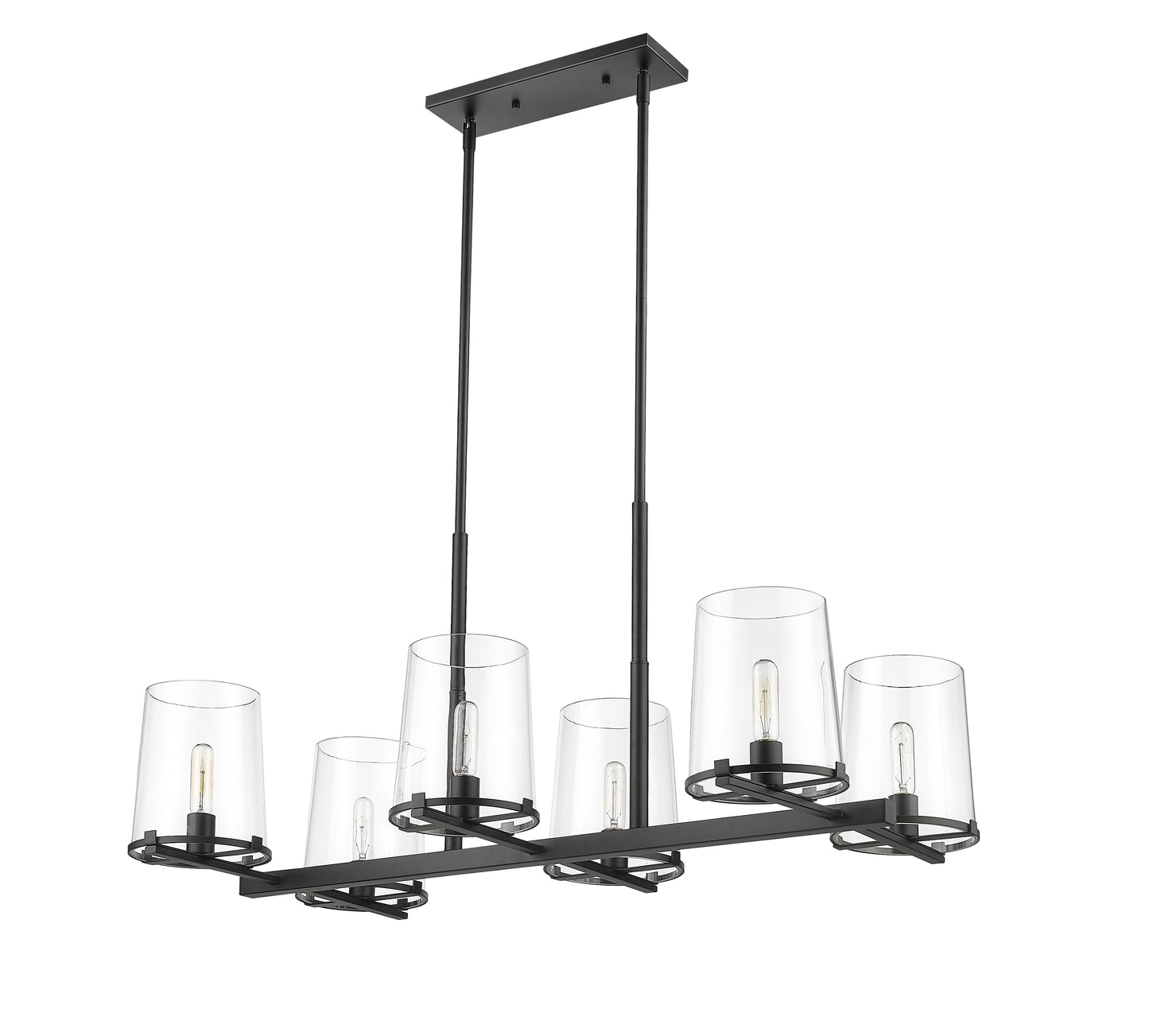 Callista 6 Light Linear Chandelier Matte Black