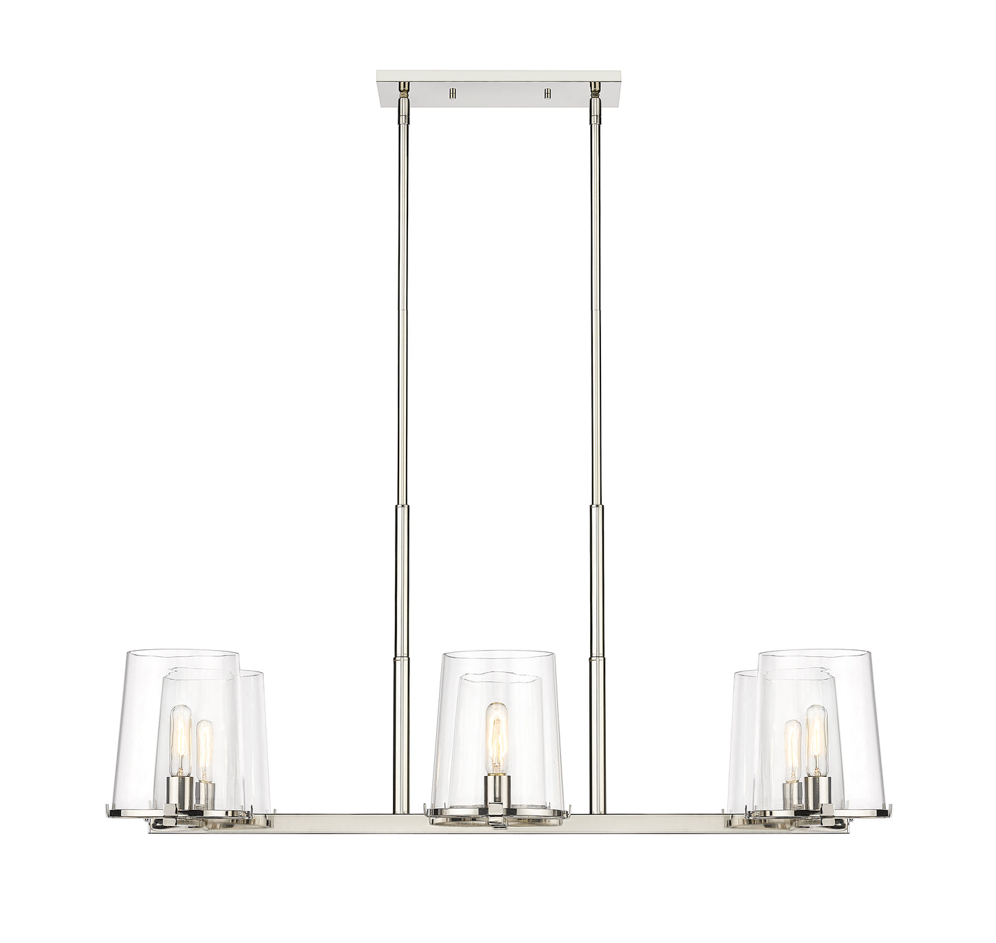 Callista 6 Light Linear Chandelier Polished Nickel