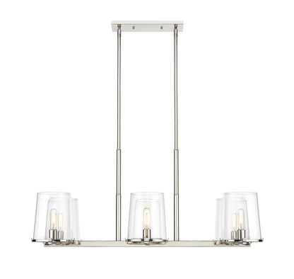 Callista 6 Light Linear Chandelier Polished Nickel